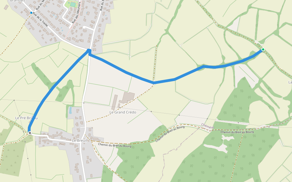 Circuit des Chênes - Raccourci walking route map in Chaumes-en-Retz