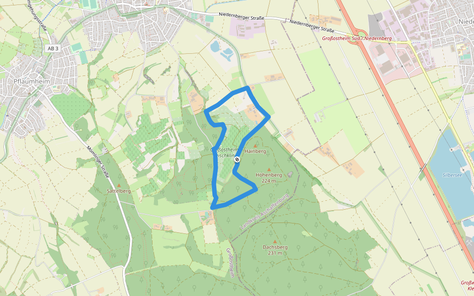 Rundwanderweg Großostheim Reischklinge 2: Kapellen-Weg walking route map in Großostheim