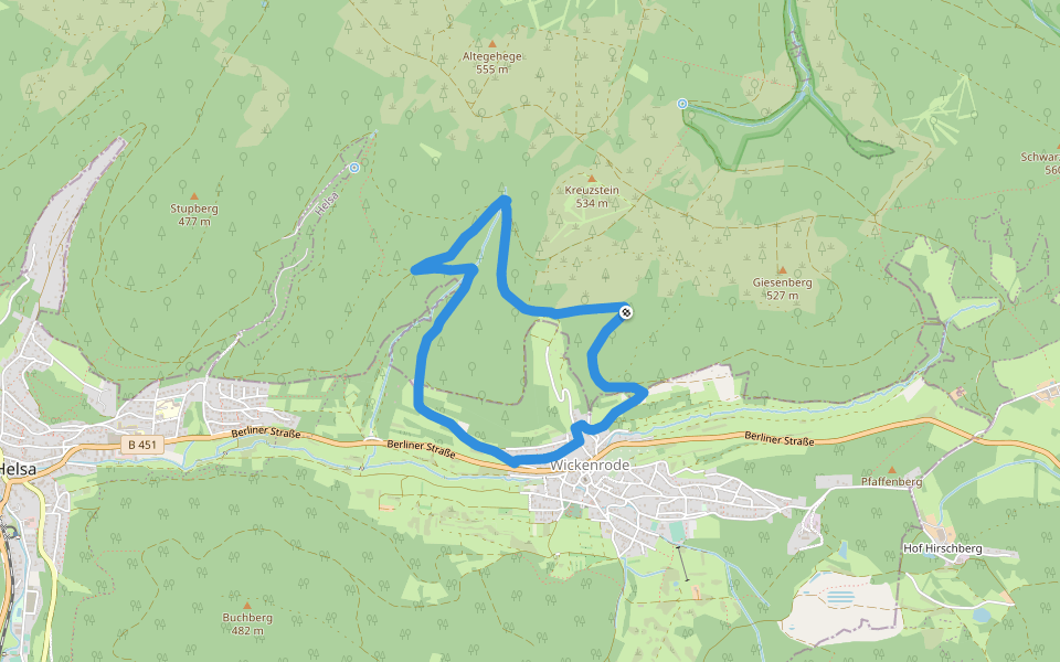 Rundweg Helser Born walking route map in Gutsbezirk Kaufunger Wald