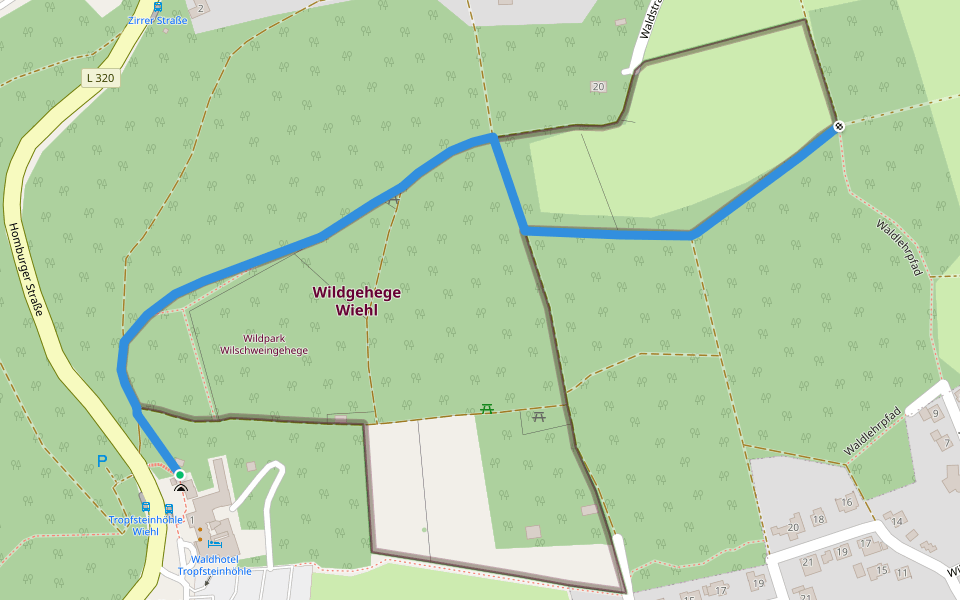 Tropfsteinhöhle Rundweg A4 walking route map in Wiehl