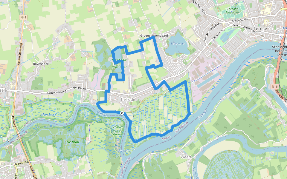 Roomacker Wandelroute walking route map in Temse