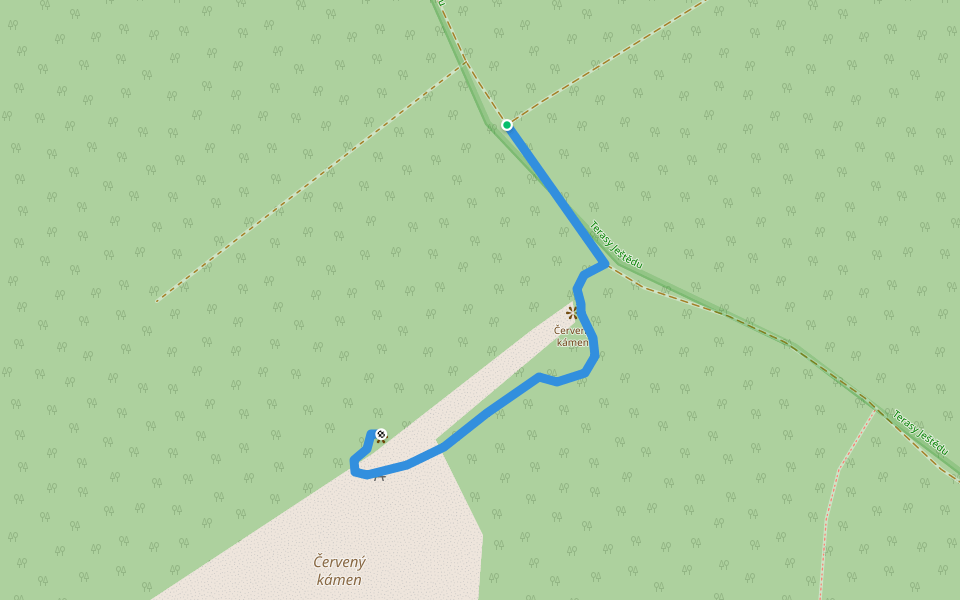 Červený kámen - odbočka k vrcholu walking route map in Světlá pod Ještědem