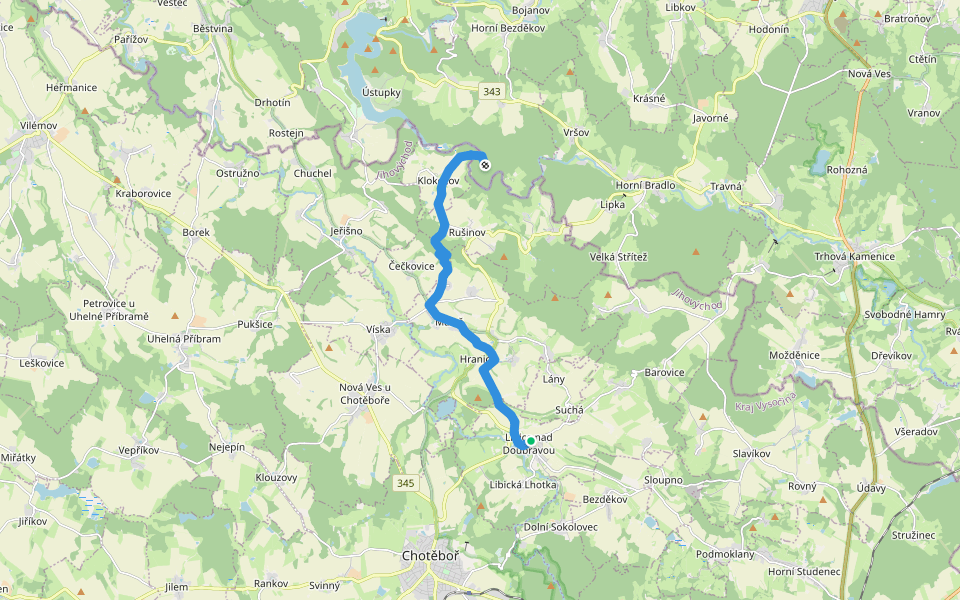 [Ž] Libice nad Doubravou - Mladiny walking route map in Libice nad Doubravou