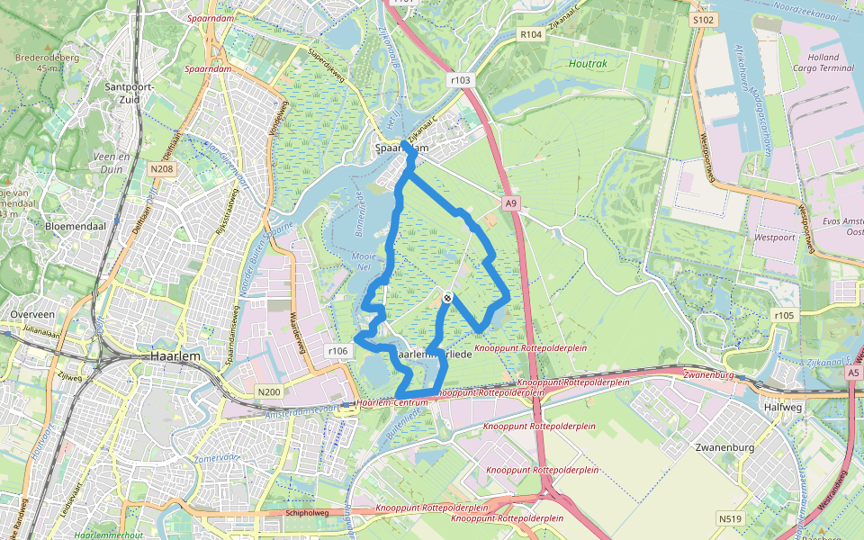 De Lievenveldenroute walking route map in Spaarndam