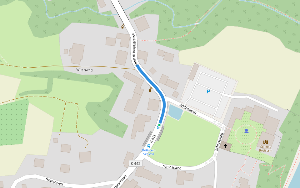 Böttstein - Böttstein Postauto walking route map in Böttstein