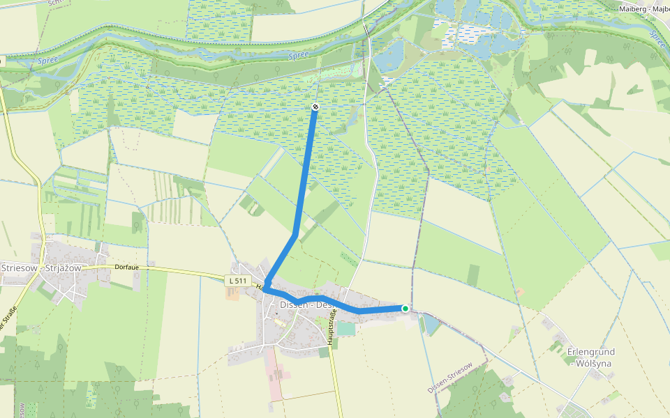 Wanderweg Backslash walking route map in Dissen-Striesow
