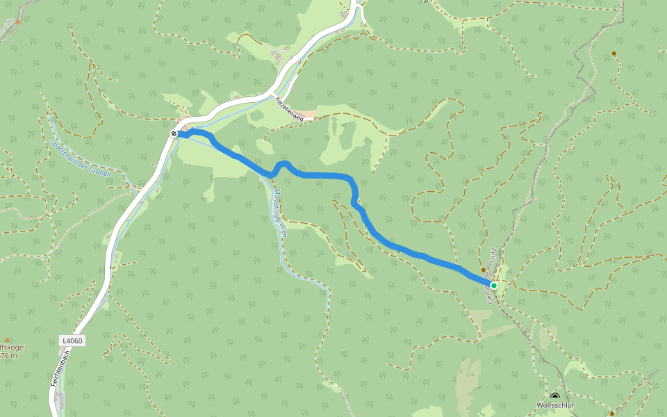 Martahof - Fotzeben walking route map in Feichtenbach