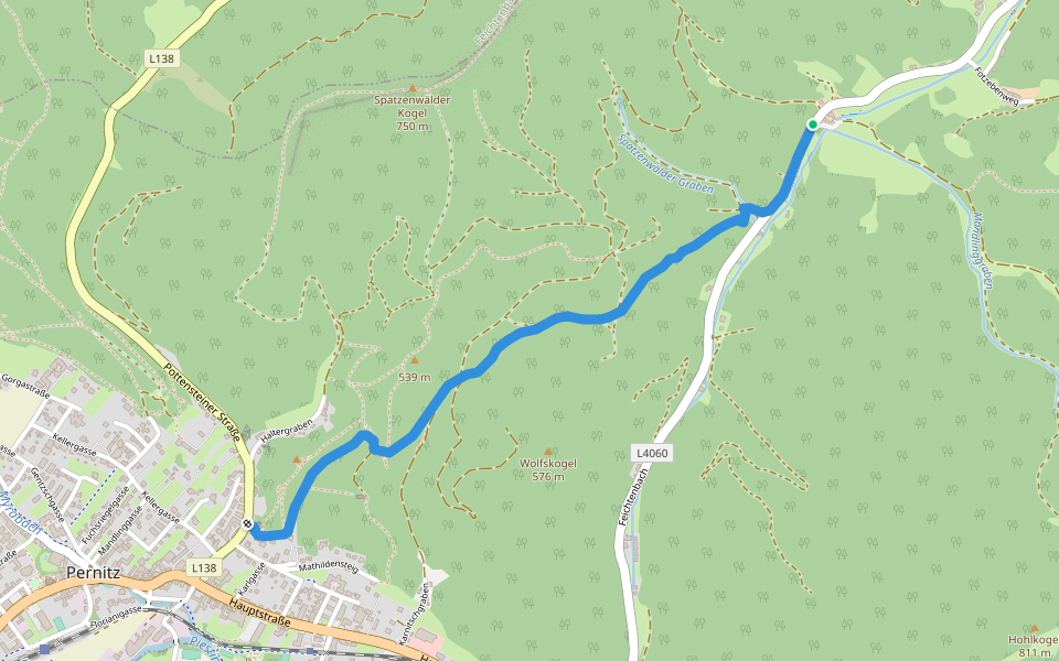 Pernitz - Martahof walking route map in Feichtenbach