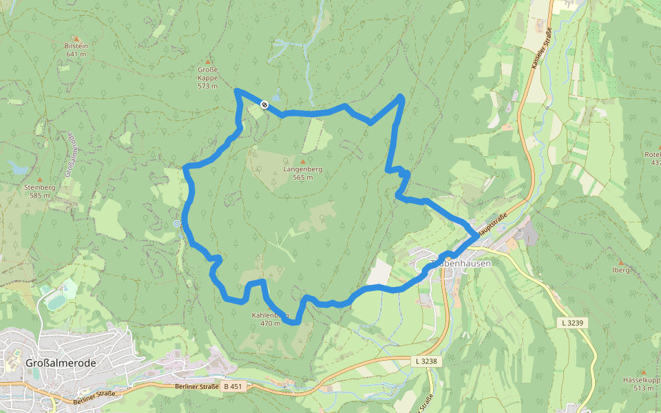 Großalmerode, Rundweg 18 walking route map in Gutsbezirk Kaufunger Wald