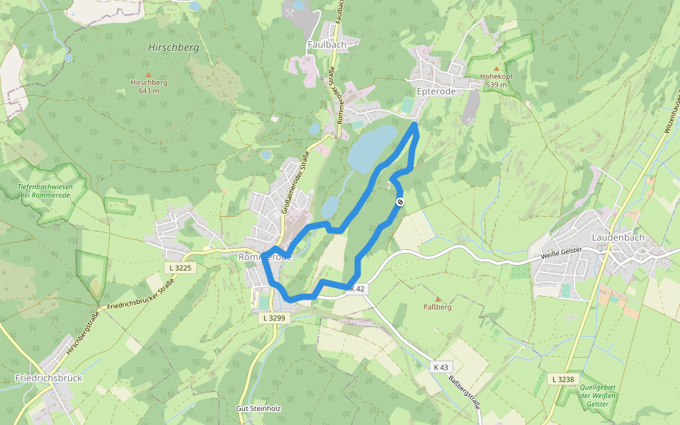 Großalmerode, Rundweg 21 walking route map in Großalmerode
