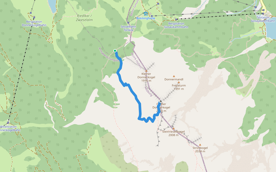 Wanderweg 628 walking route map in Rußbach am Paß Gschütt