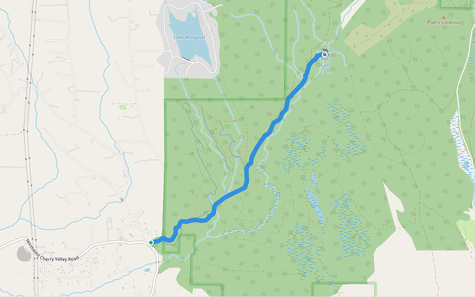 Cherry Creek Falls Trail walking route map in Duvall