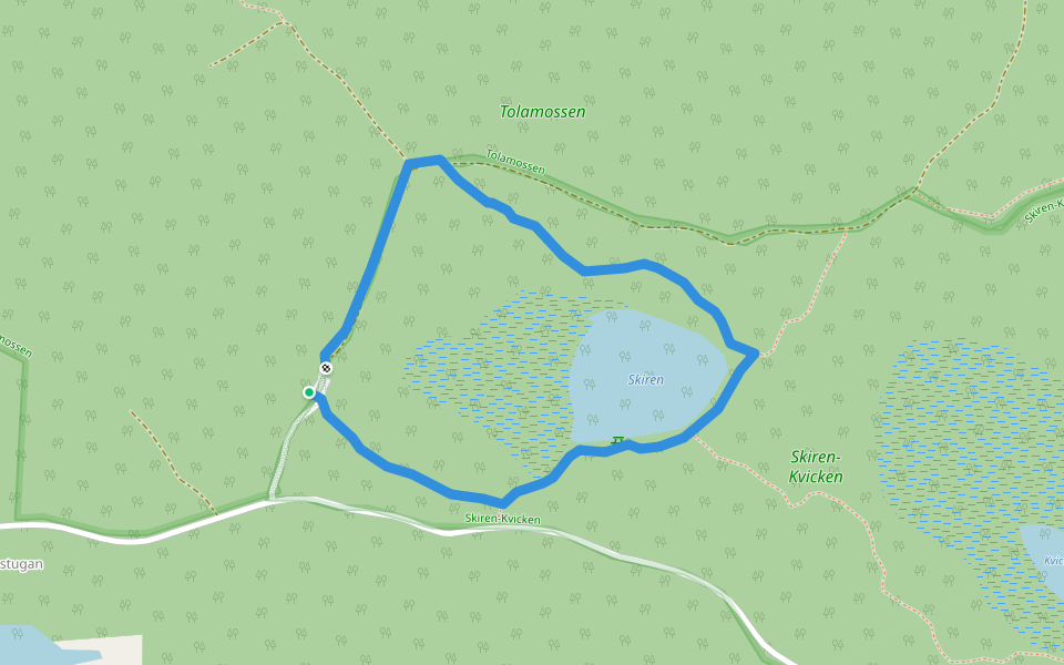 Skiren-Kvicken Gul slinga walking route map in Eskilstuna