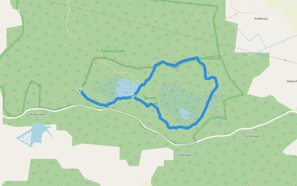 Skiren-Kvicken Orange slinga walking route map in Eskilstuna