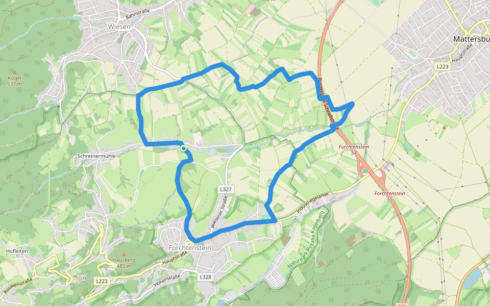 NW Eisteichstrecke walking route map in Forchtenstein