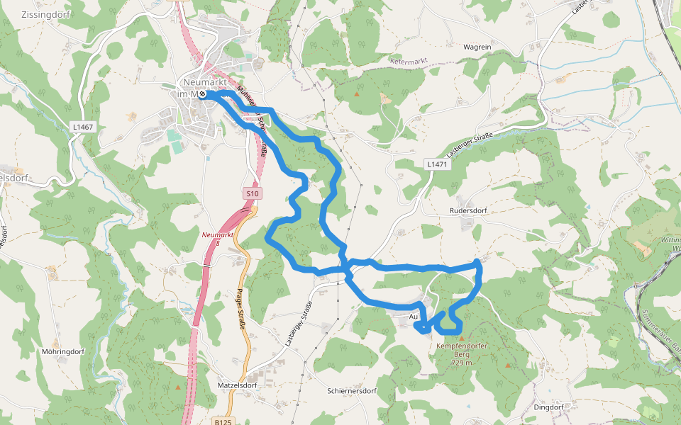 Kempfendorfer Berg Rundwanderweg walking route map in Neumarkt im Mühlkreis