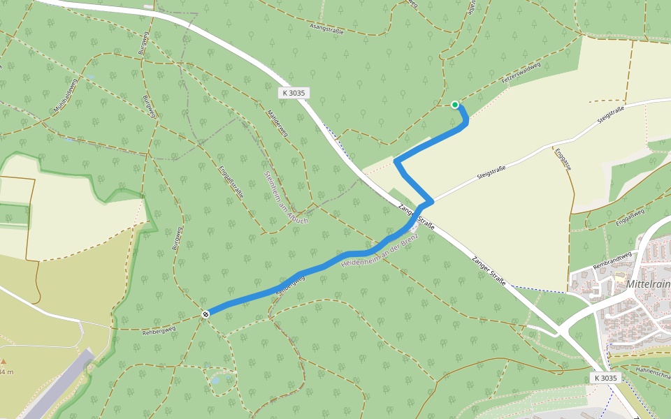 Nebenweg Schnaitheim-Steinheim walking route map in Heidenheim an der Brenz