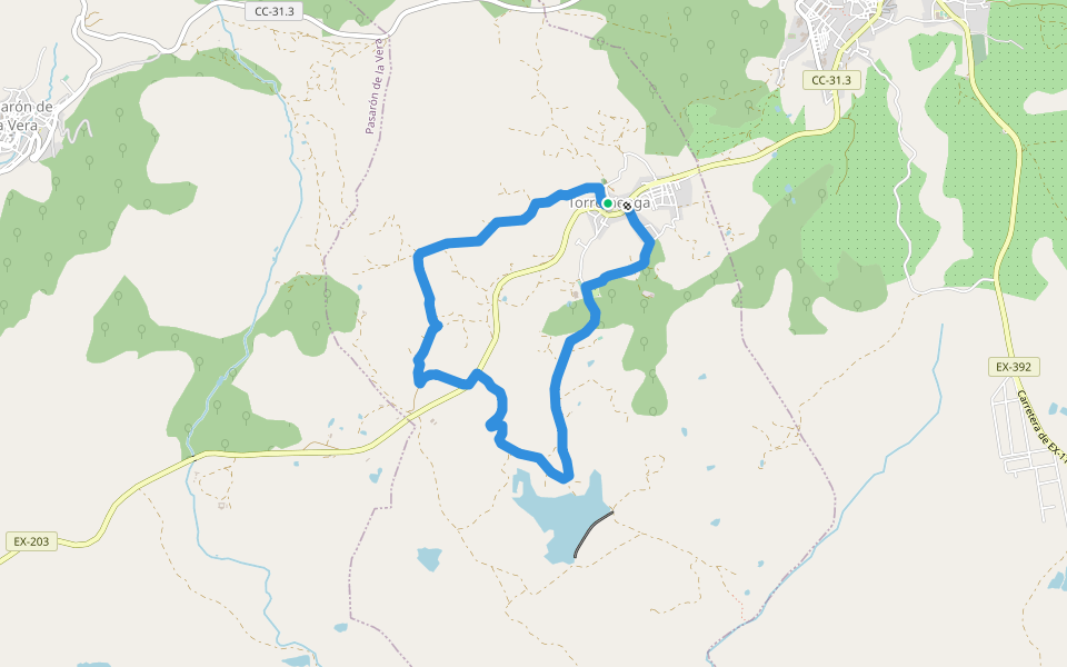 [SL-CC 52] Ruta de los Cotos - Dehesa Boyal walking route map in Torremenga