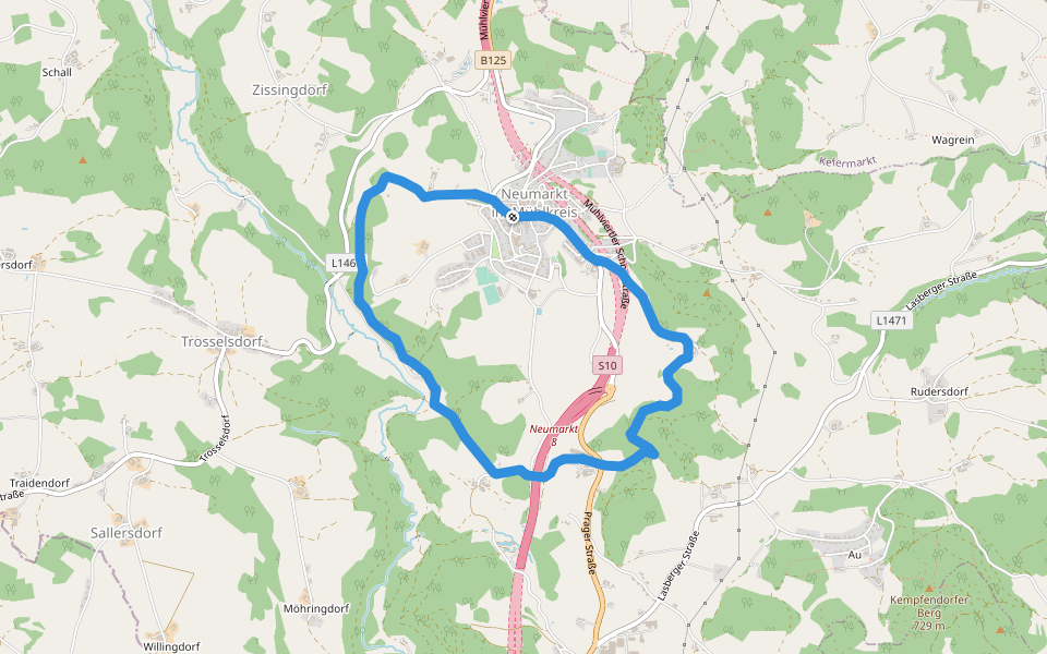 Burgstall-Rundweg walking route map in Neumarkt im Mühlkreis