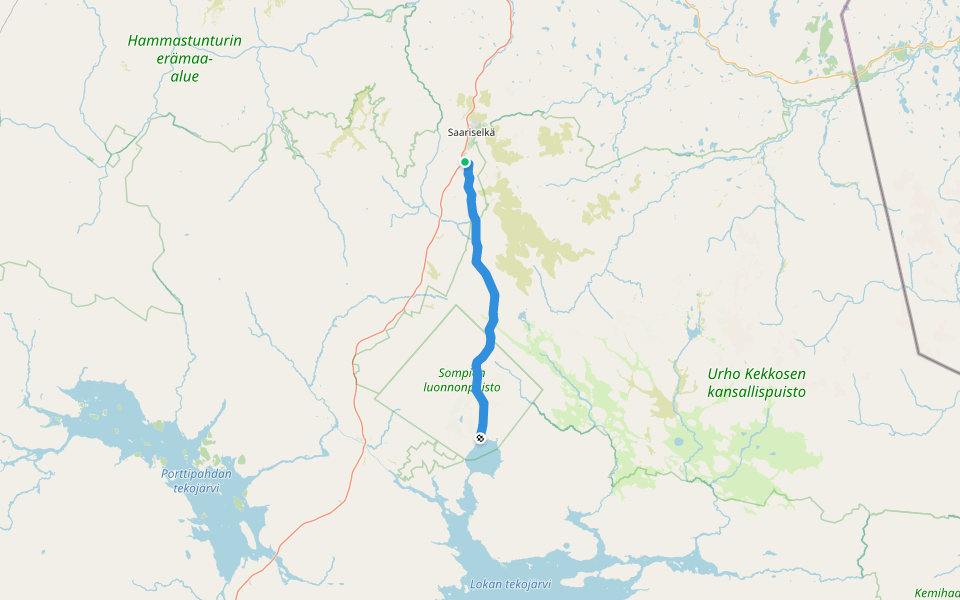 Ruijanpolku walking route map in Inari