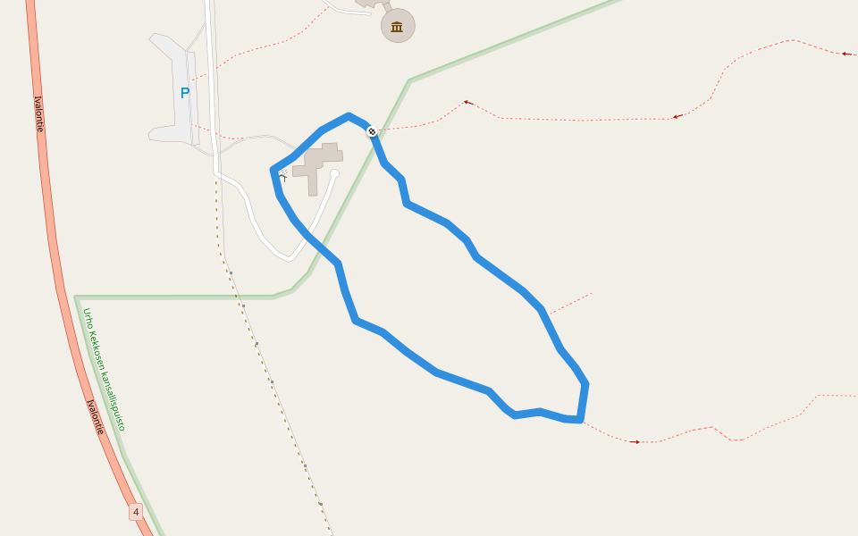 Urpiainen walking route map in Tankavaara