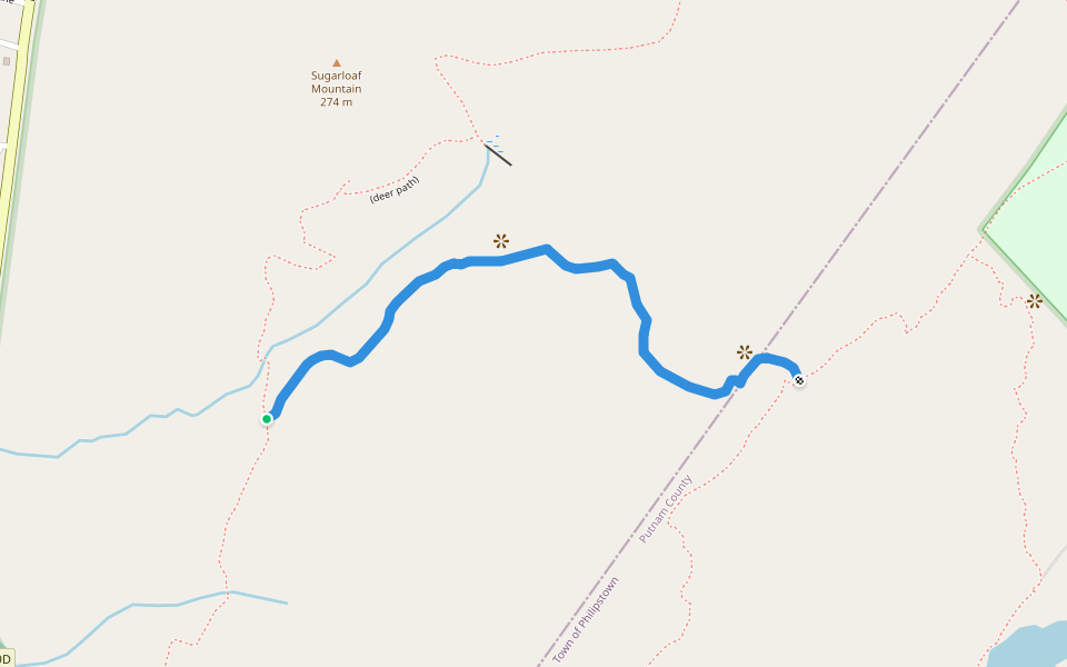 Breakneck Bypass walking route map in Beacon