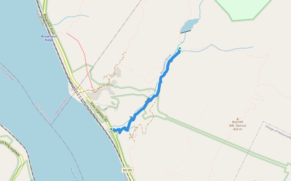 Brook Trail walking route map in Nelsonville