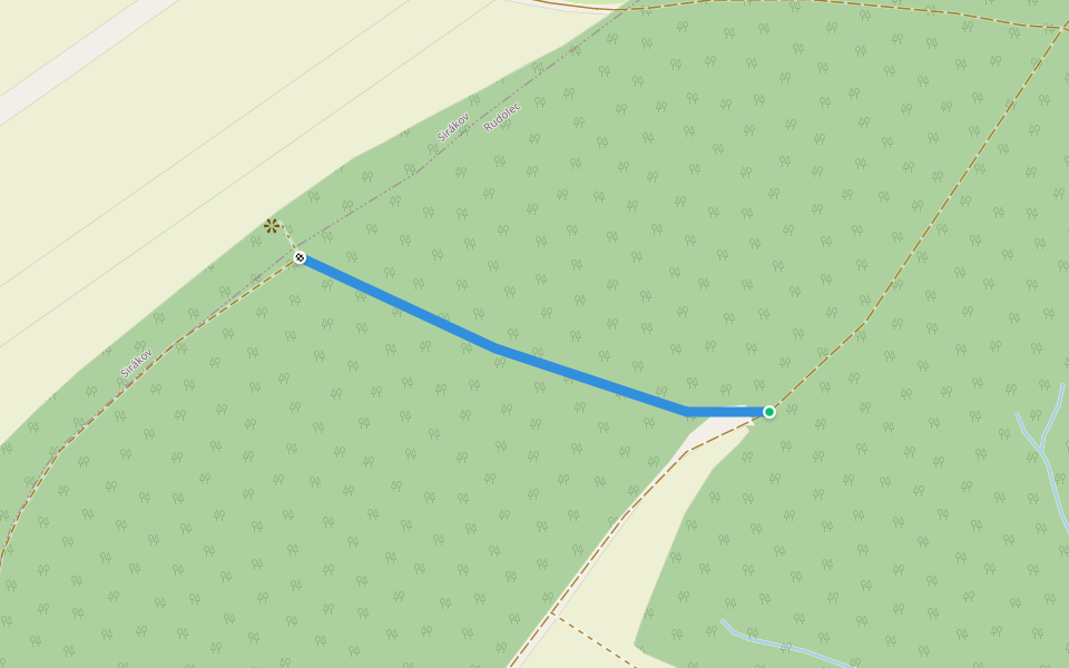 [M] odb. Blažkov (vyhlídka, rozc.) walking route map in Rudolec