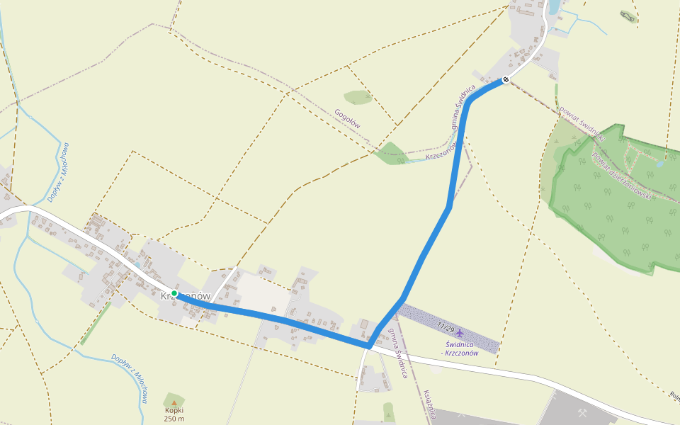 Krzczonów - Gogołów wiatrak walking route map in Krzczonów