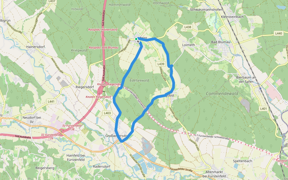 Lindeggerweg walking route map in Bad Blumau
