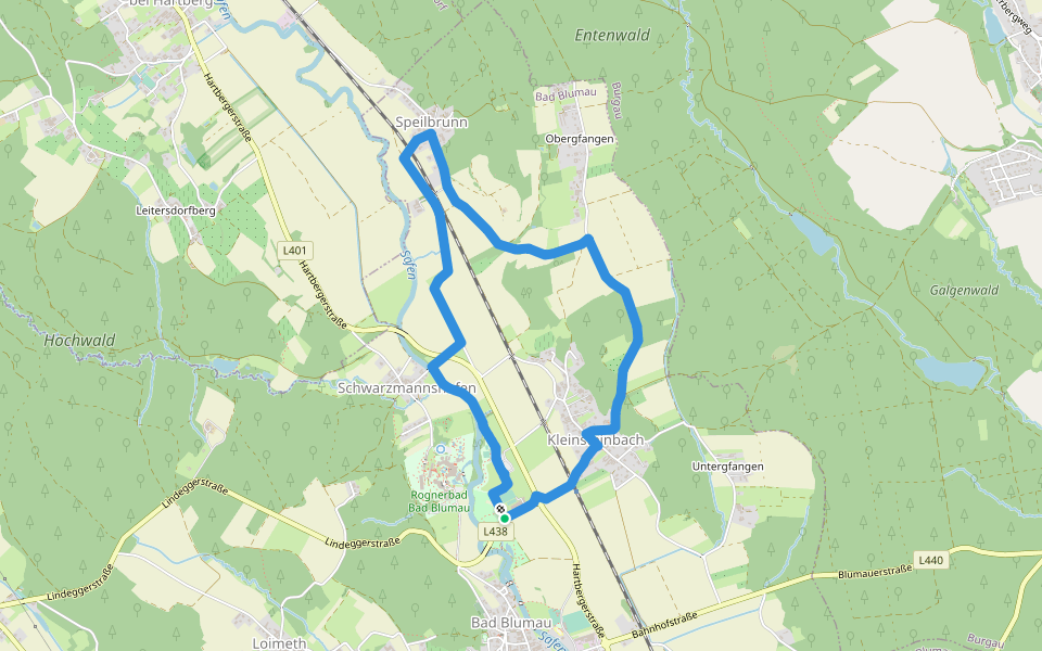 Speilbrunnerweg walking route map in Kleinsteinbach