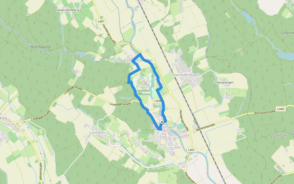 Thermenrundweg walking route map in Bad Blumau
