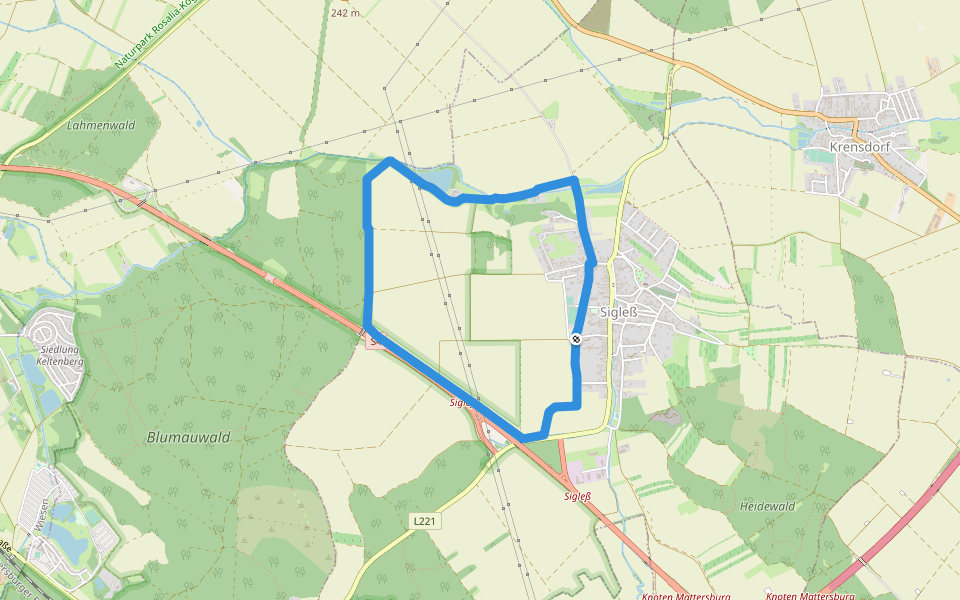 NW Mühlenweg (Start: Sigleß Sportplatz) walking route map in Sigleß