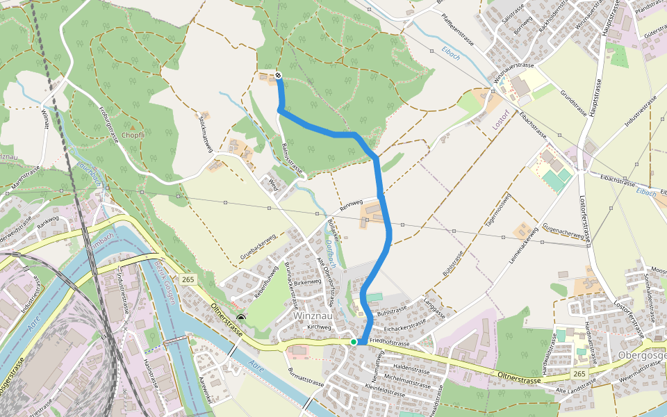 Winznau - Balmis walking route map in Winznau