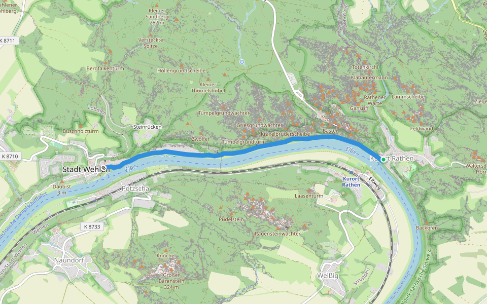 Rollstuhlrundweg walking route map in Rathen