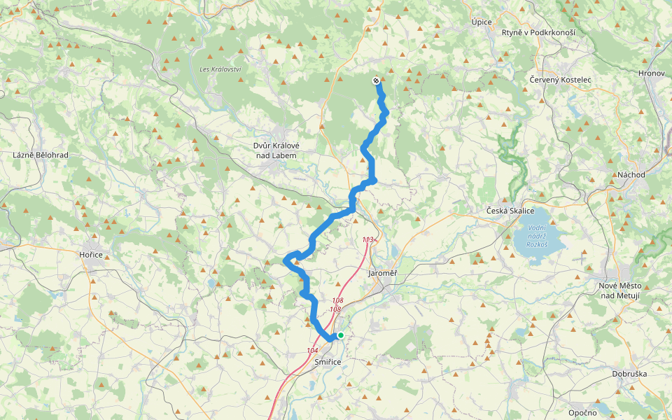 [M] Liščí hora - Černožice walking route map in Černožice