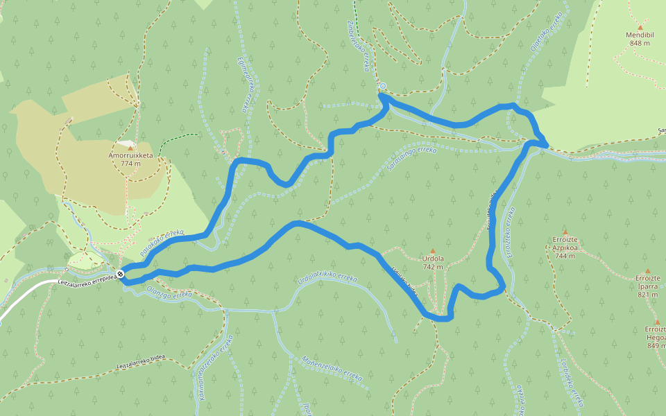 SL-NA 284 Izaieta walking route map in Leitza