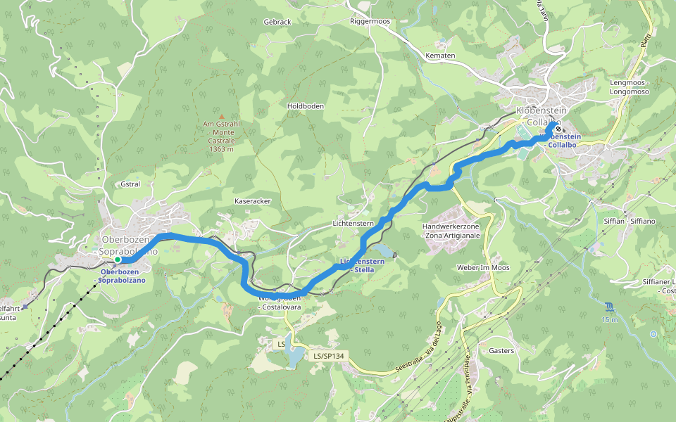 15 walking route map in Soprabolzano
