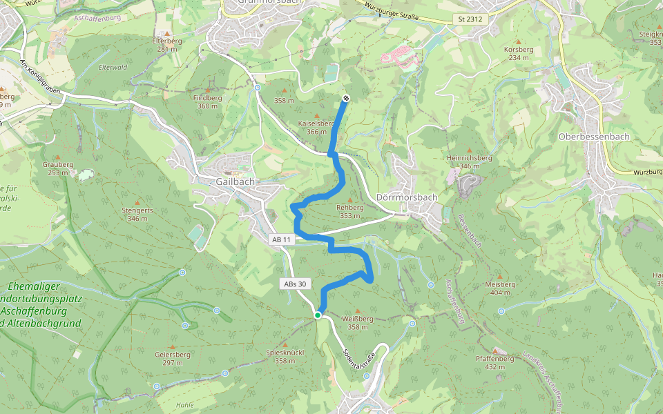 Ortswanderweg Aschaffenburg 2 walking route map in Aschaffenburg
