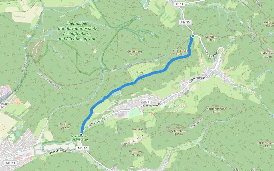 Ortswanderweg Sulzbach 2 walking route map in Aschaffenburg