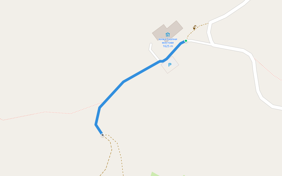 х. Скални Мостове - х. Персенк walking route map in Smolyan