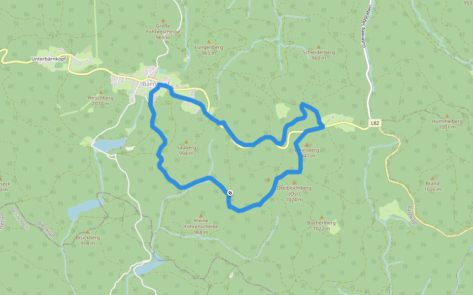 Weinsbergweg walking route map in Yspertal