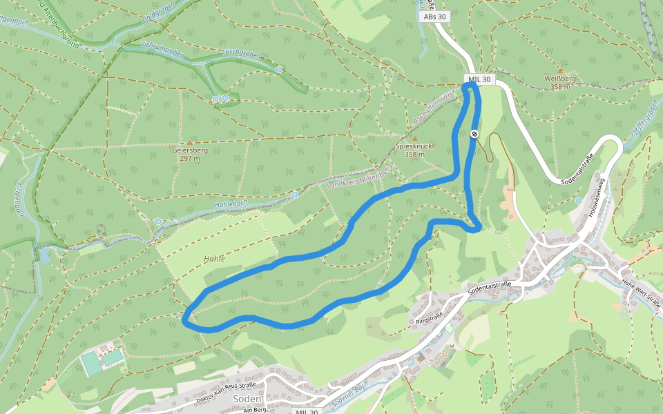 Roter Schmetterling, Rundwanderweg Soden walking route map in Sulzbach am Main