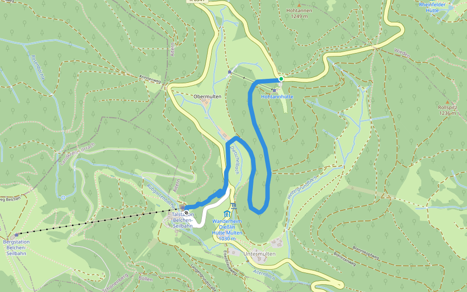Belchenerlebnisweg "Regenwurmpfad" walking route map in Aitern