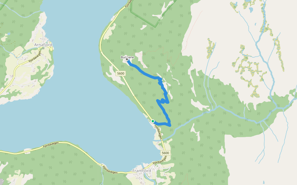 Bungane walking route map in Hyllestad