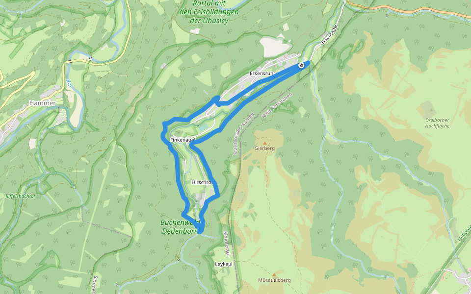 Dorfrundgang Erkensruhr walking route map in Simmerath