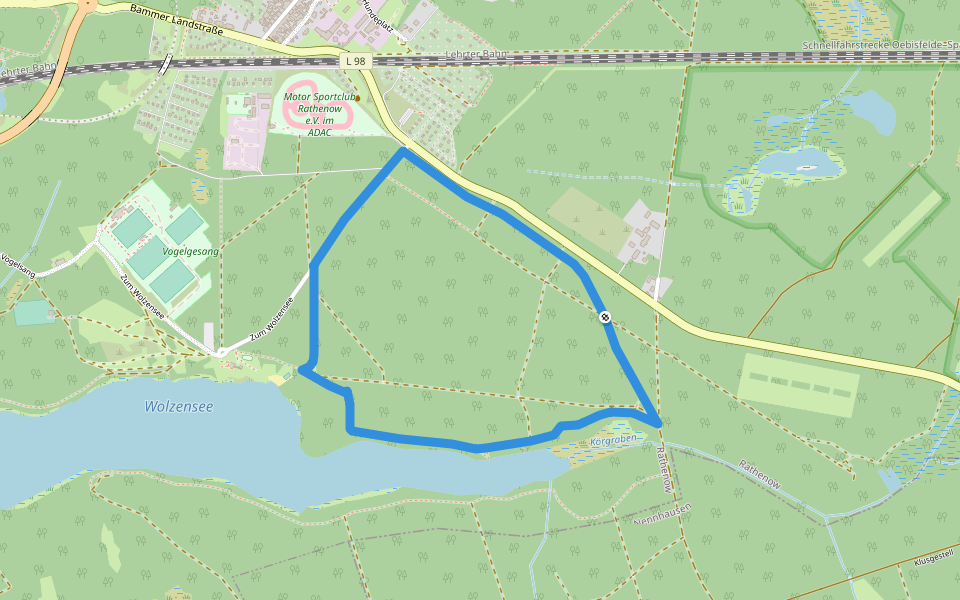 Husarenwanderweg walking route map in Rathenow