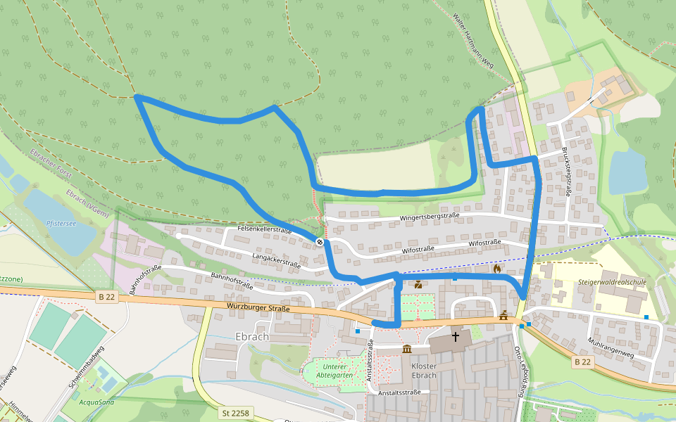 Panoramaweg Ebrach E 10 walking route map in Ebrach