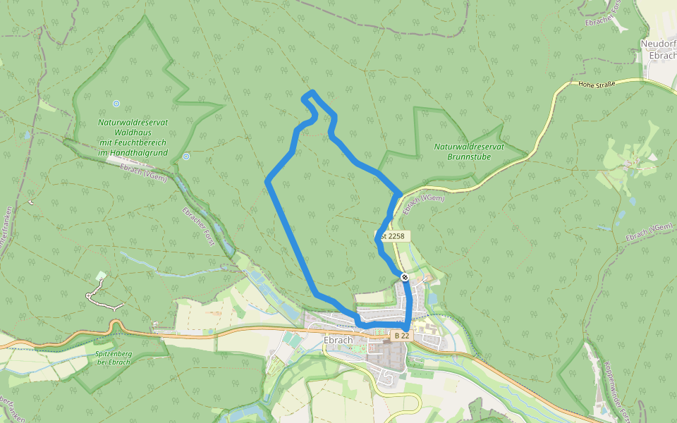 Rote Nordic Walking Strecke Ebrach walking route map in Ebrach