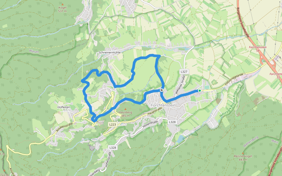 Kalkbrennofenweg Forchtenstein ( Sportplatz - Burg Forchtenstein - Steinbruch und retour) walking route map in Forchtenstein